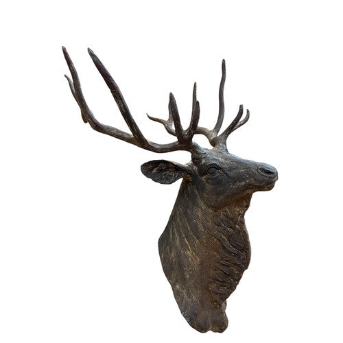 A Heavy Cast Iron Wall Mounted Stags Head (not taxidermy)