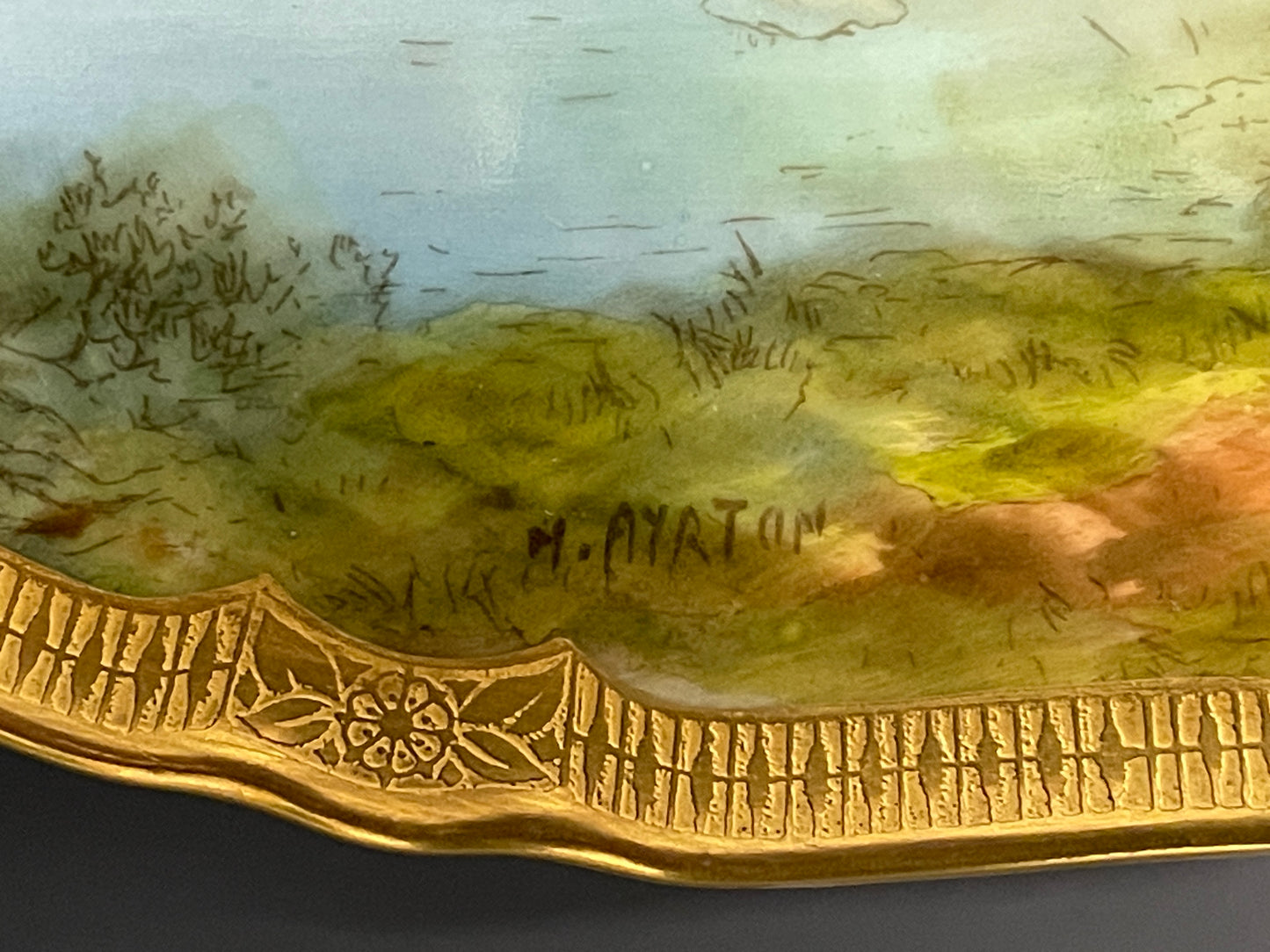 Royal Worcester Hand Painted Cabinet Plate Windsor Castle Signed Ayrton c1929