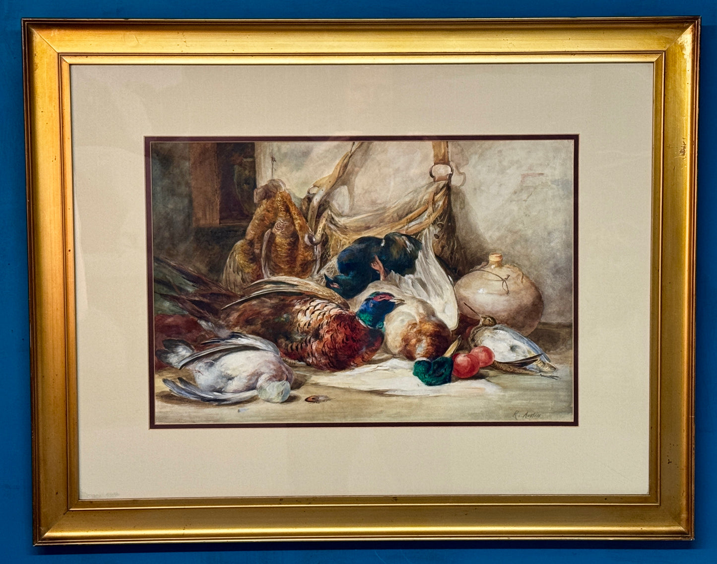 Dead Game Still Life Watercolour Painting Signed Royal Worcester Artist R Austin