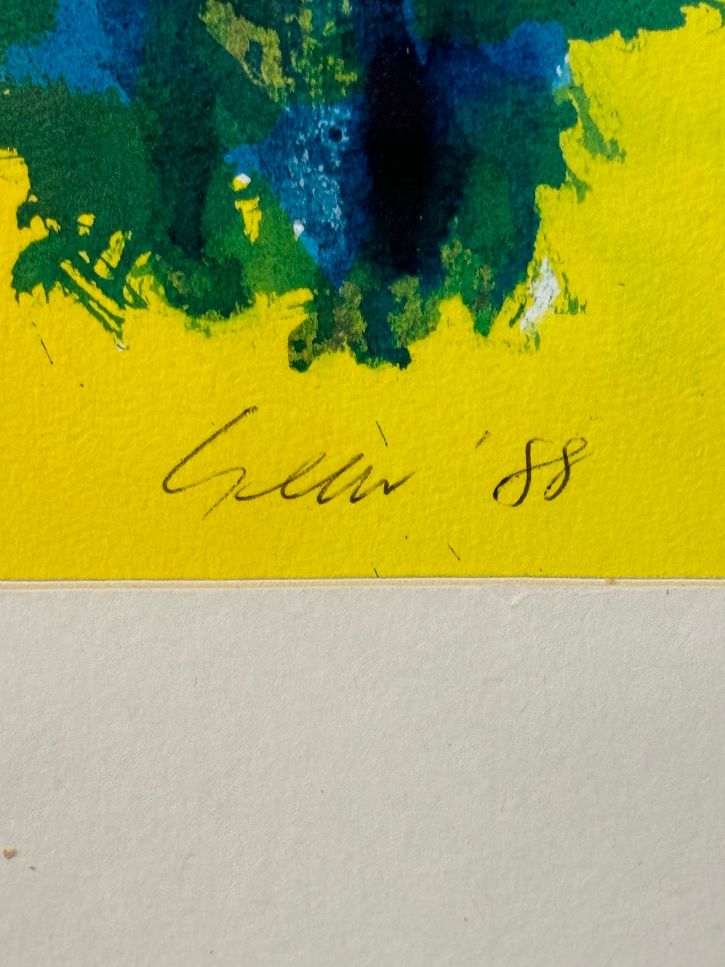 William Gear (1915-1997) 'Untitled yellow, green and blue', mixed media signed