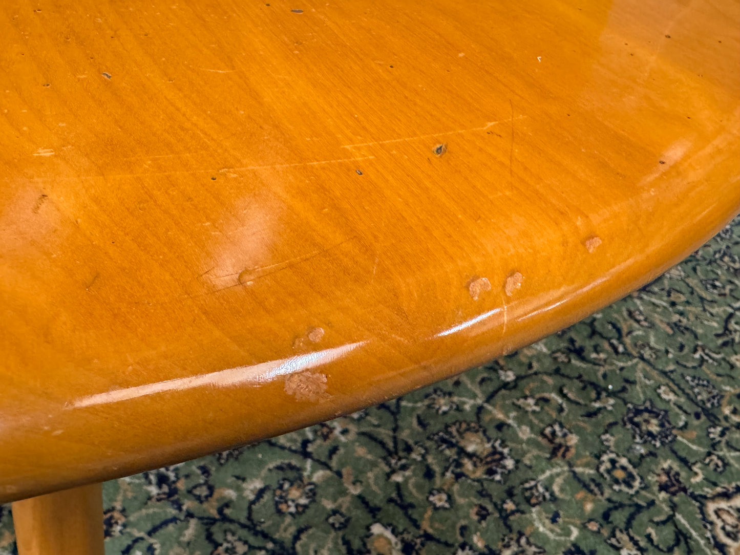 Superb Mid Century Teak Heywood Wakefield Champagne Lazy Susan Coffee Table