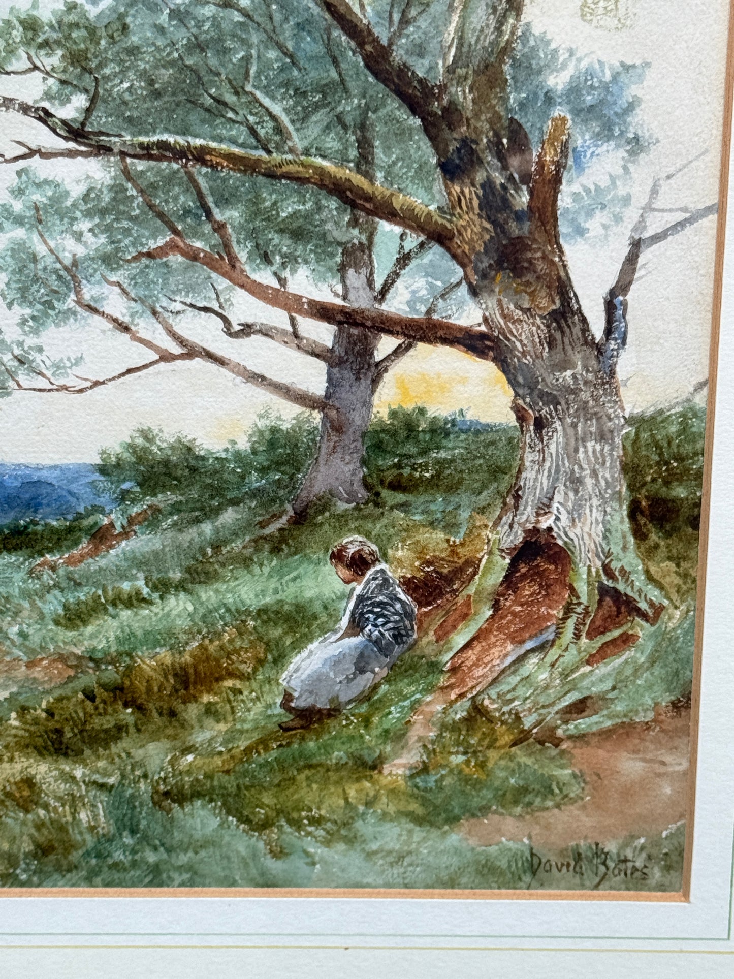 A Lovely Original English Watercolour Painting of Cattle Signed David Bates