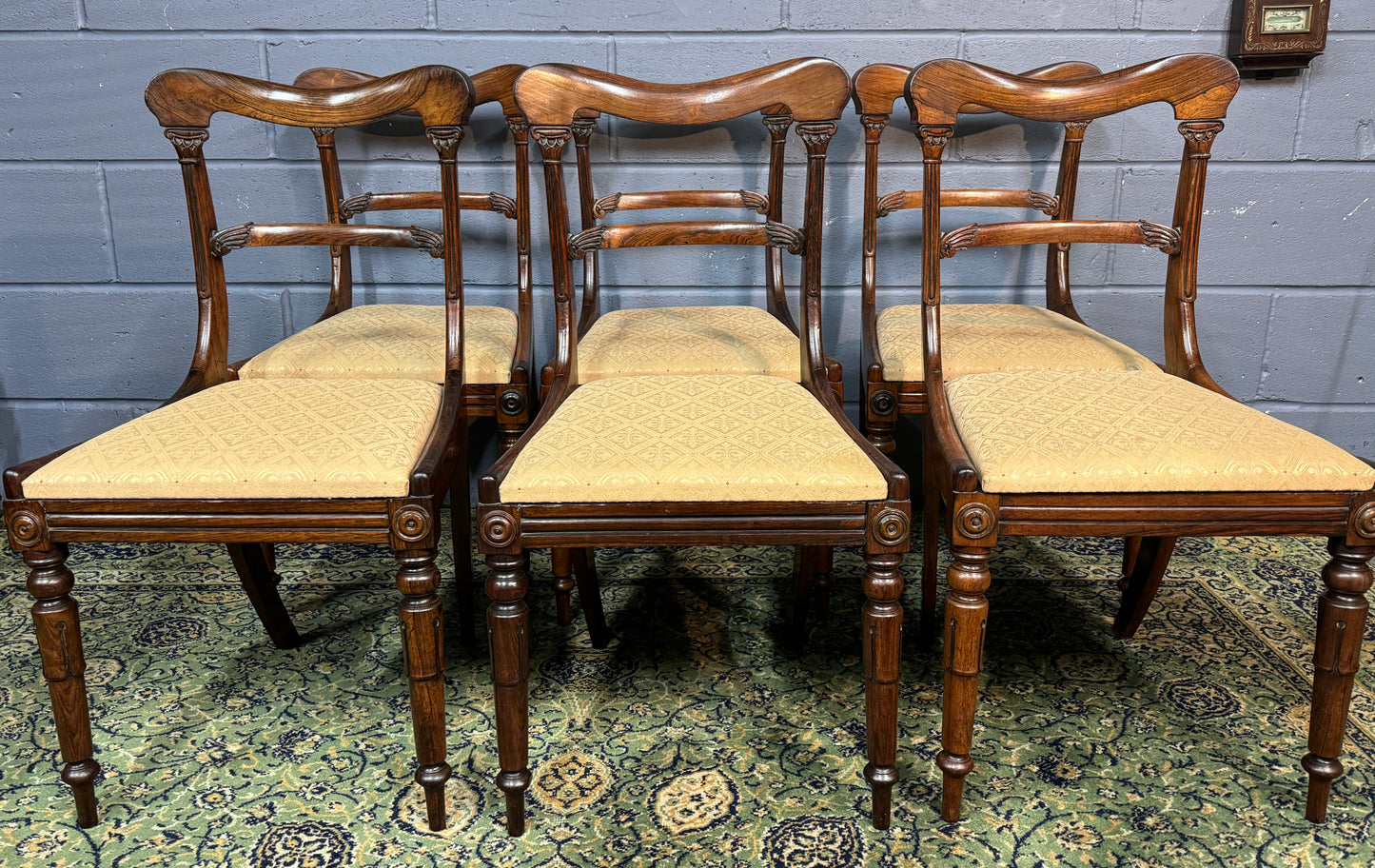 Fabulous Set of 6 Six Antique Regency Rosewood Dining Chairs