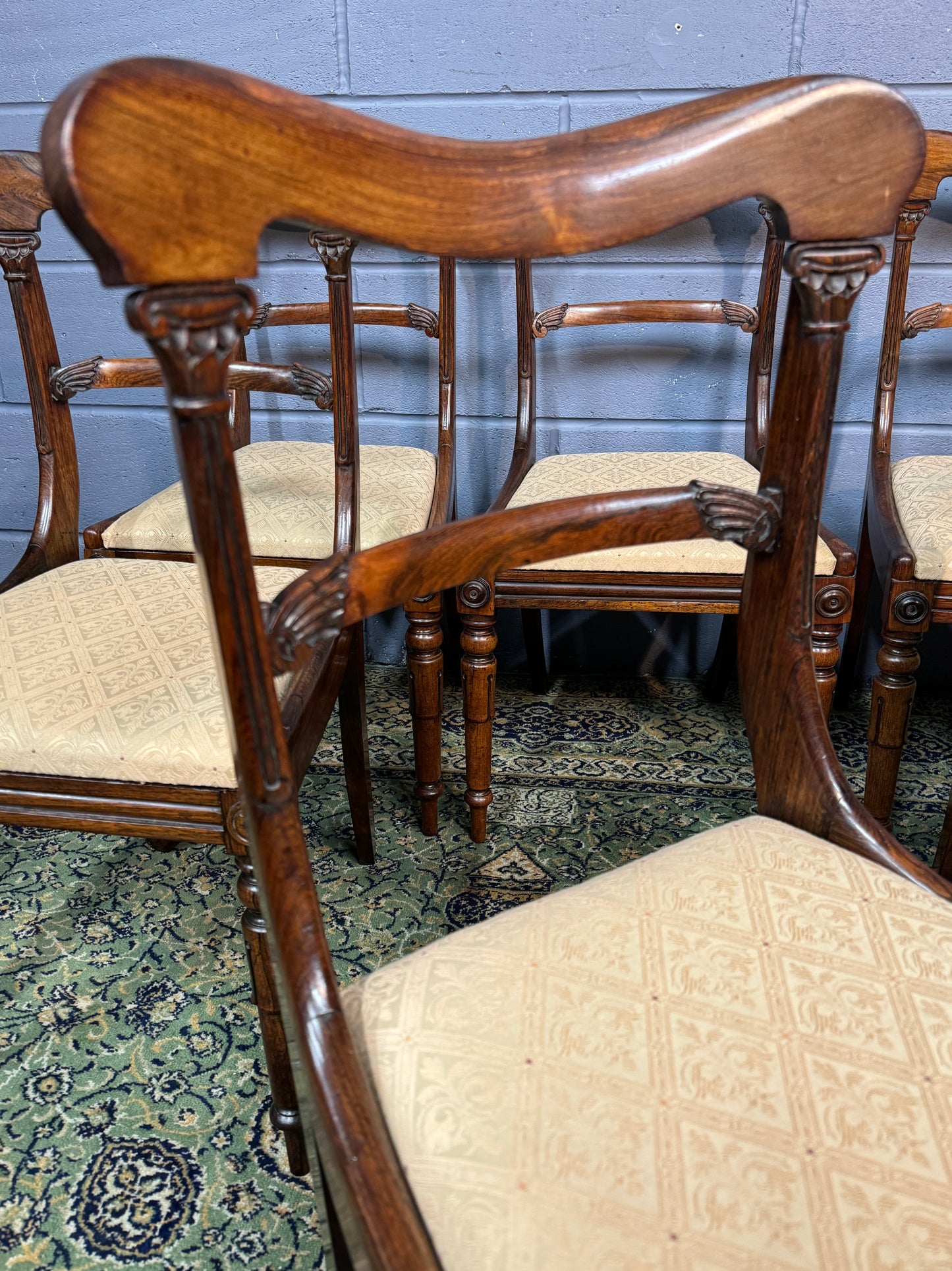 Fabulous Set of 6 Six Antique Regency Rosewood Dining Chairs