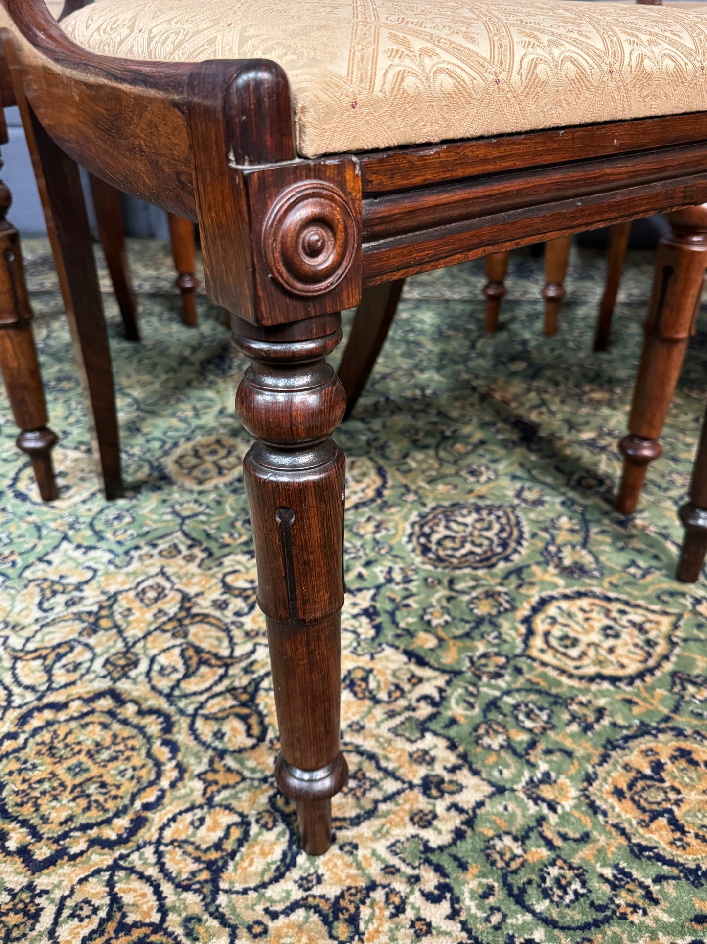 Fabulous Set of 6 Six Antique Regency Rosewood Dining Chairs
