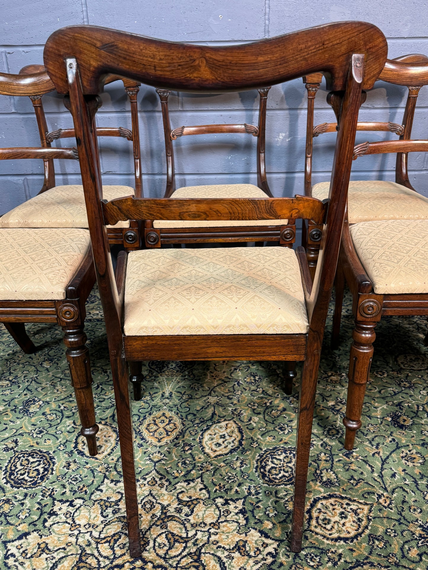 Fabulous Set of 6 Six Antique Regency Rosewood Dining Chairs