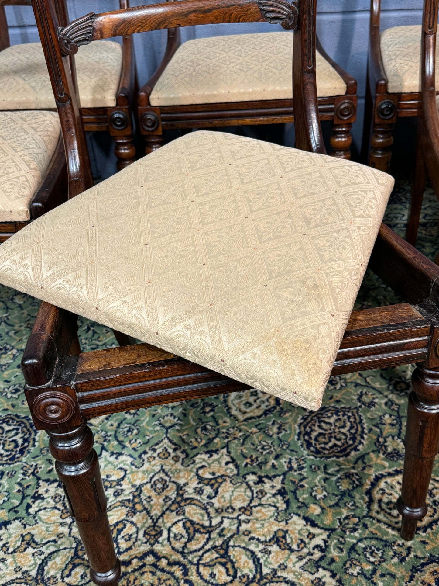 Fabulous Set of 6 Six Antique Regency Rosewood Dining Chairs