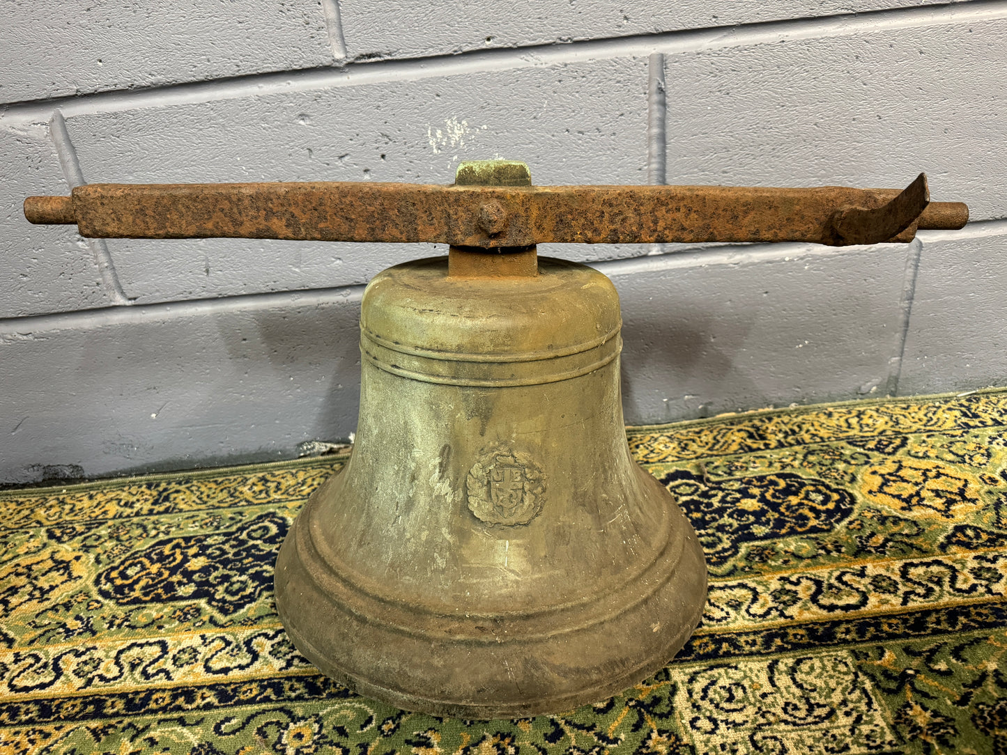 Stunning Large Rare Antique Cast Iron Church Bell by James Harwell c1860