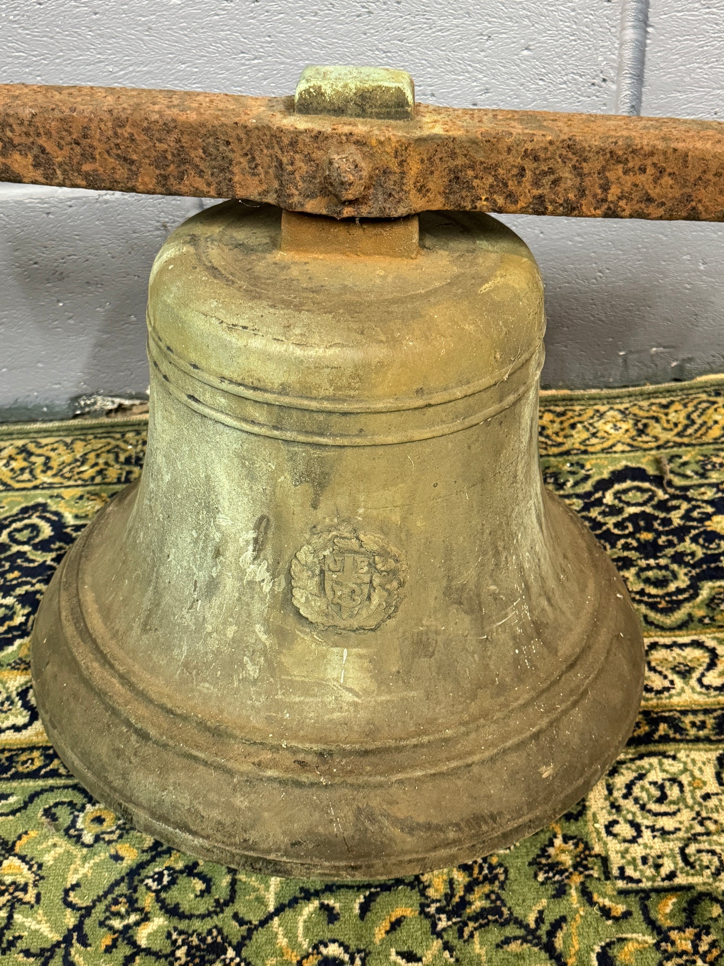 Stunning Large Rare Antique Cast Iron Church Bell by James Harwell c1860