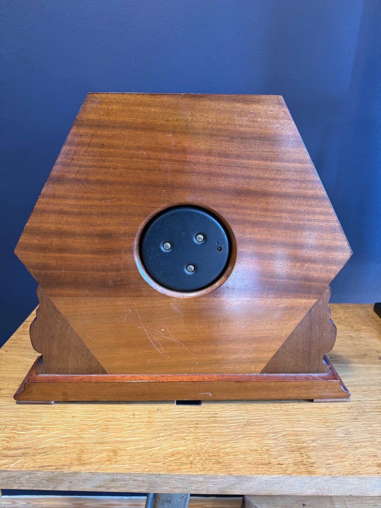 A Rare Large Stormoguide Antique Art Deco Mahogany Cased Barometer c1932