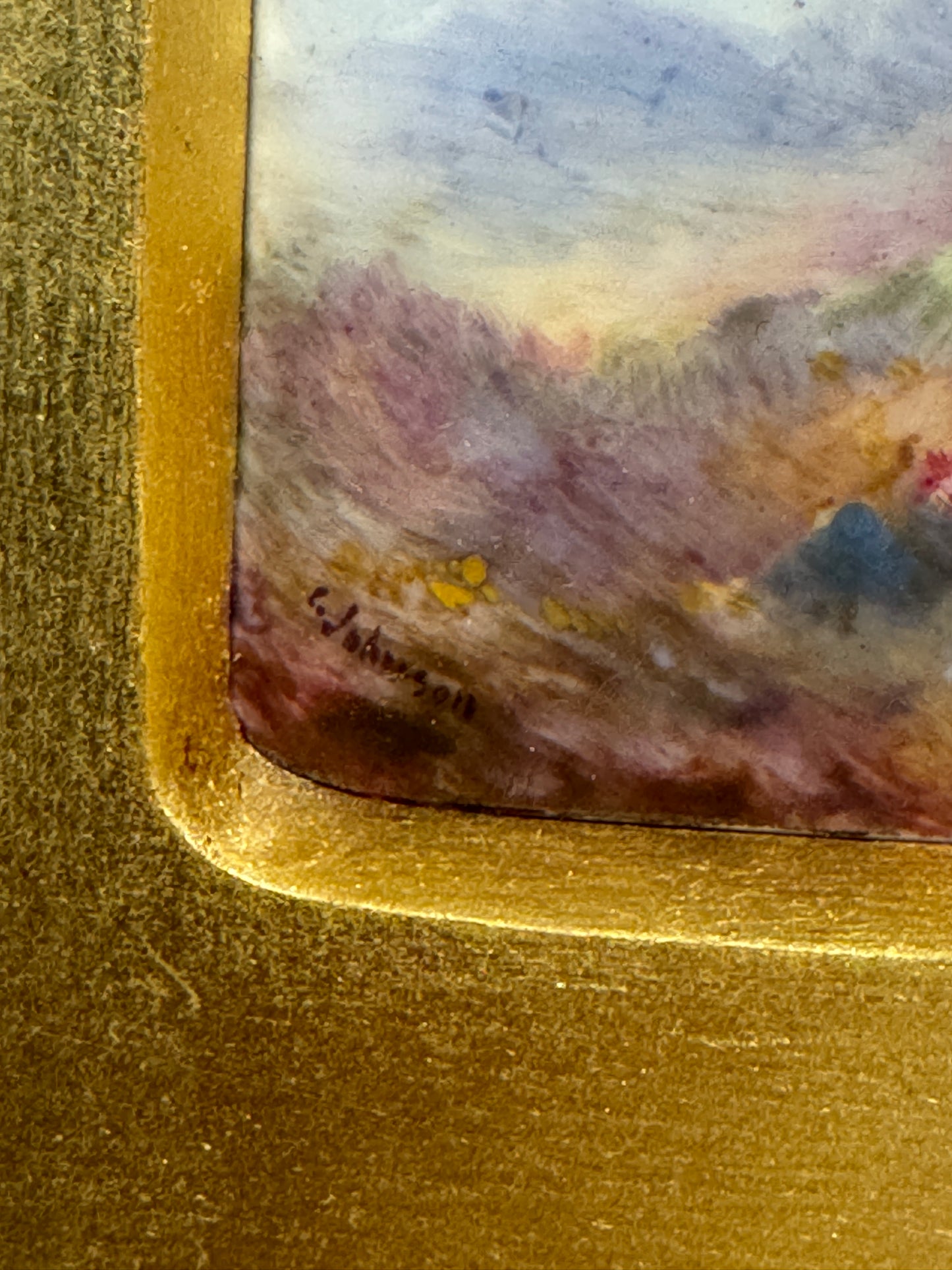 Royal Worcester Plaque Painted with Ponies Signed Johnson c1911