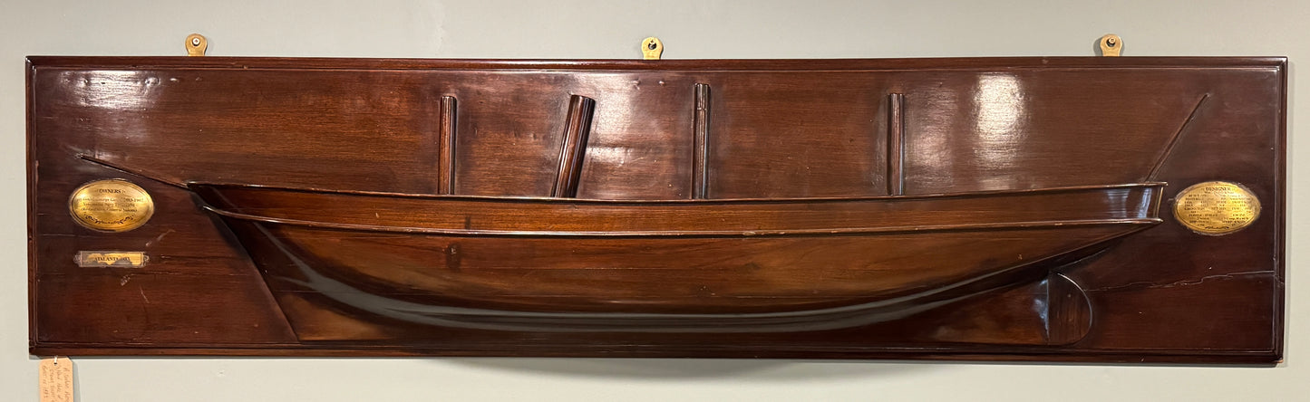 Large Antique Mahogany Half Ships Hull of American Steam Yachts