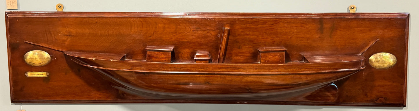 Large Antique Mahogany Half Ships Hull of American Steam Yachts