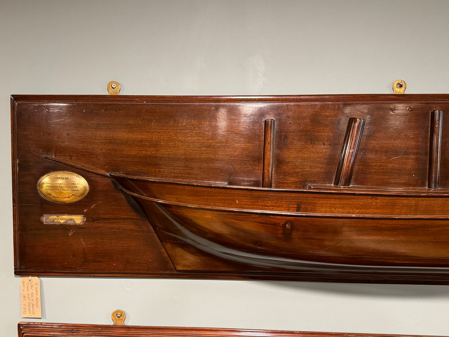 Large Antique Mahogany Half Ships Hull of American Steam Yachts