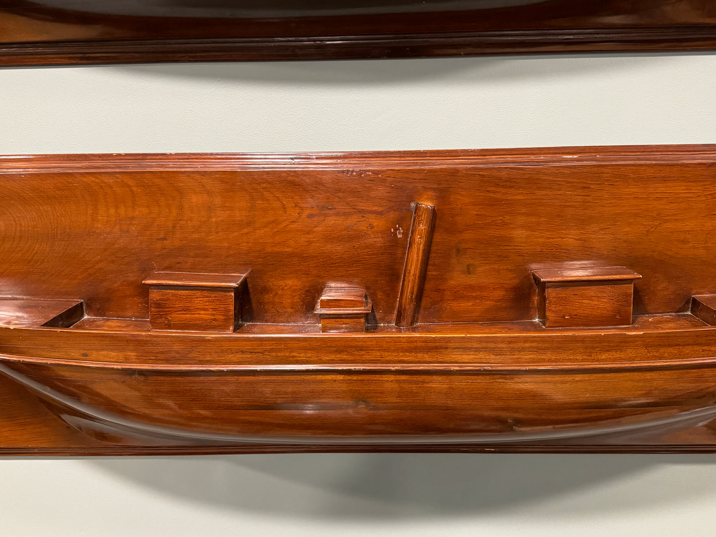Large Antique Mahogany Half Ships Hull of American Steam Yachts