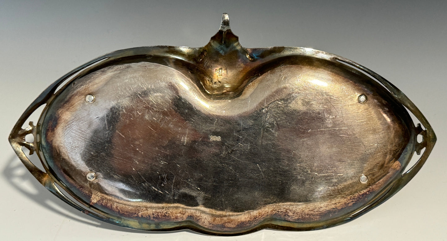 A Stunning Antique WMF Silver Plated Dish / Tray with Young Girl signed c1910