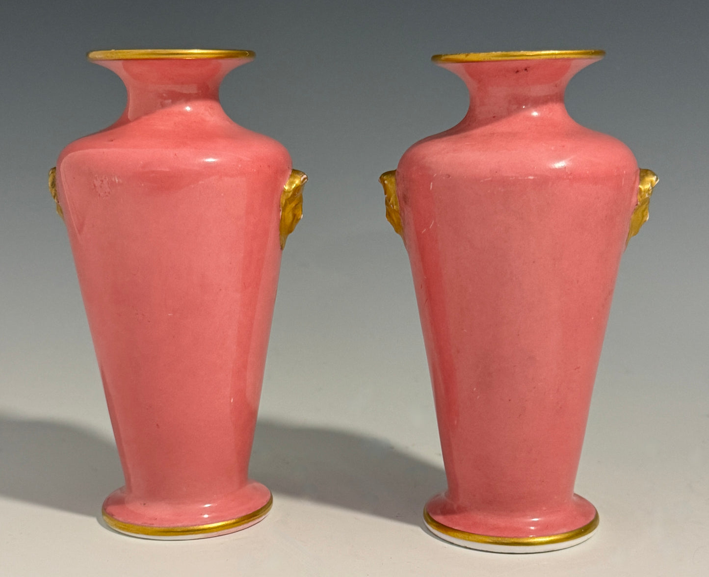 Pair Kerr & Binns (Royal Worcester) Hand Painted Vases Malvern / Worcester c1860