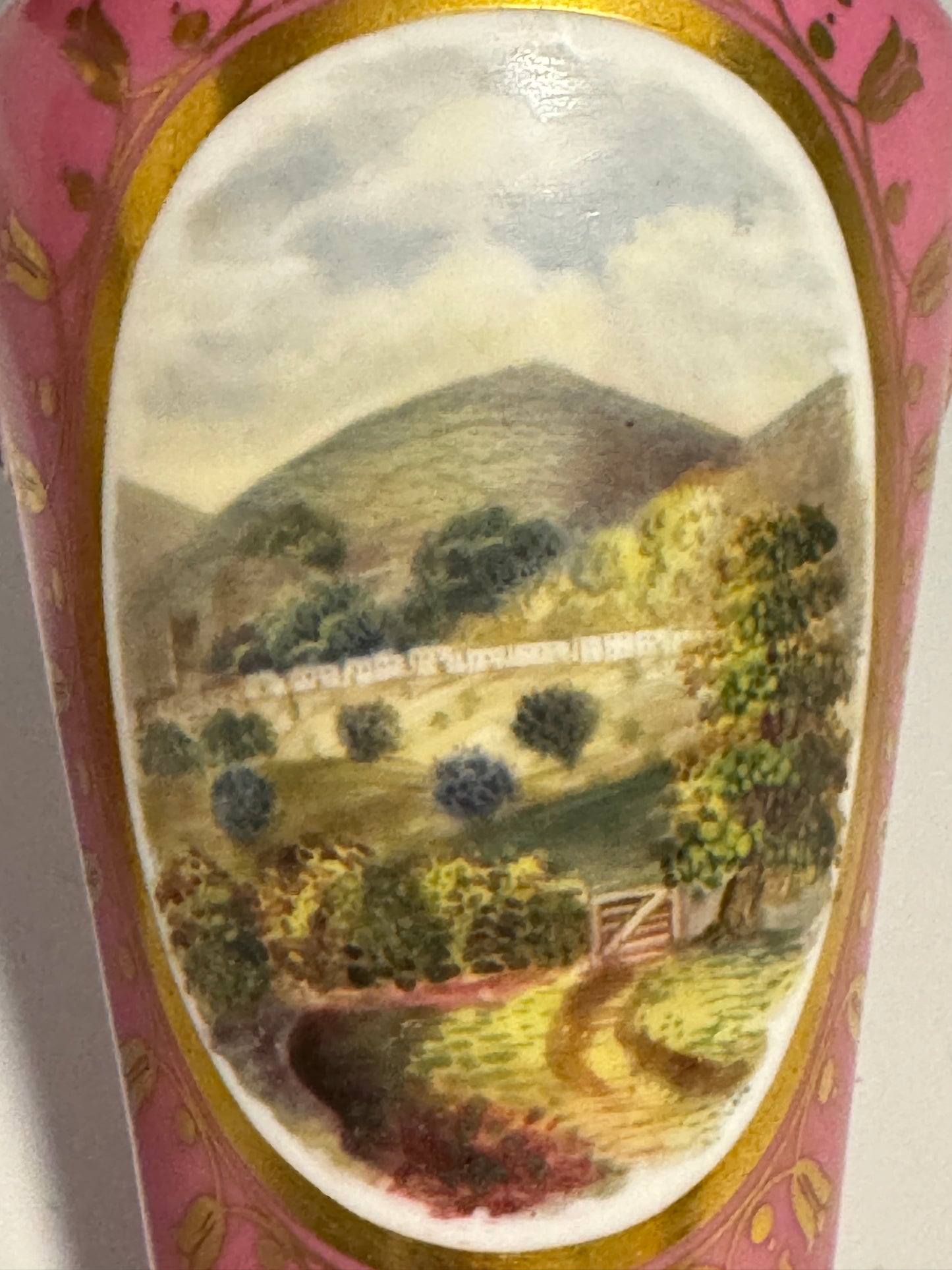 Pair Kerr & Binns (Royal Worcester) Hand Painted Vases Malvern / Worcester c1860