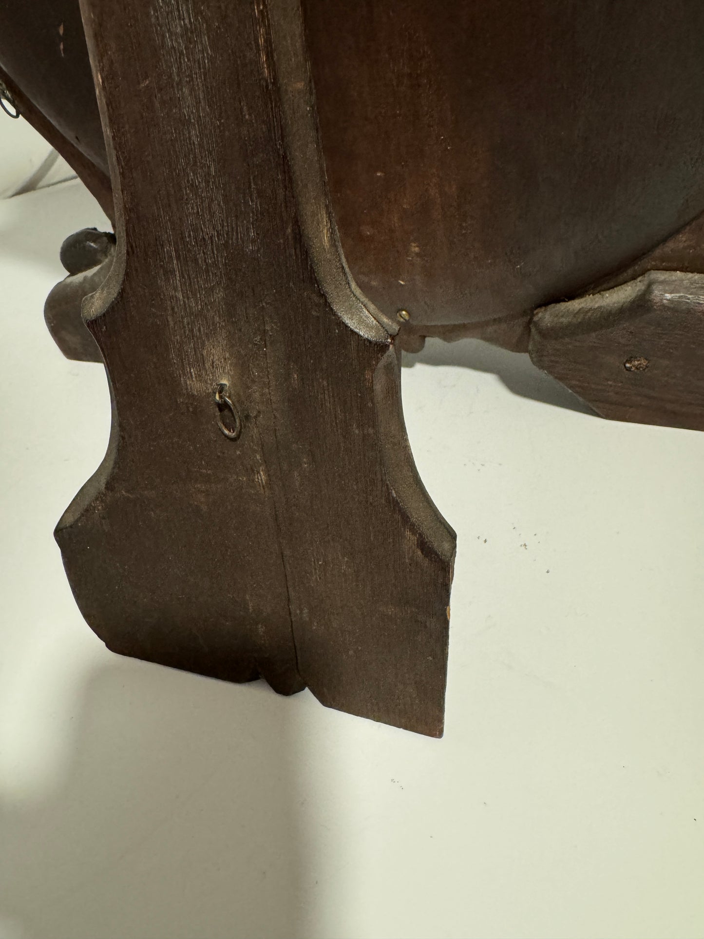 Unusual Antique Large Oak Carved Easel / Wall Mirror
