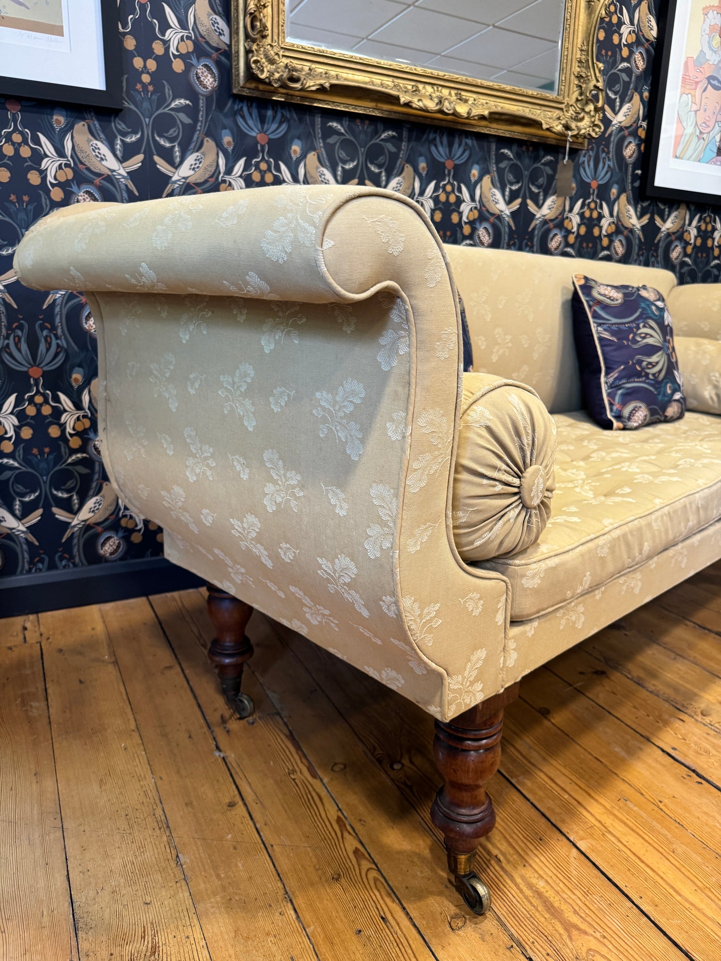 A Fabulous 19th Century Regency Style 3 Seater Upholstered Sofa