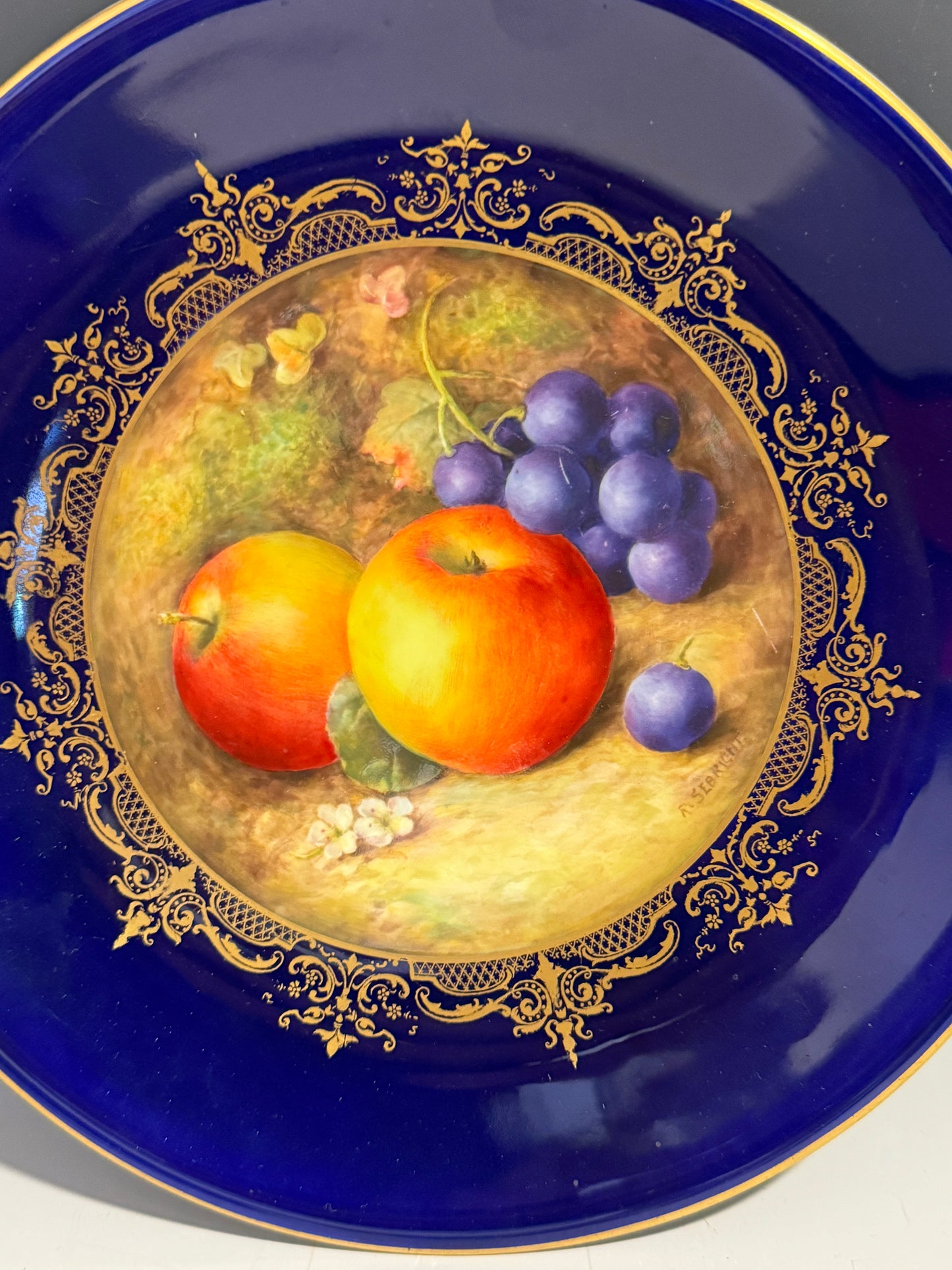 Stunning Royal Worcester Hand Painted Fruit Cabinet Plate Signed Sebright c1936