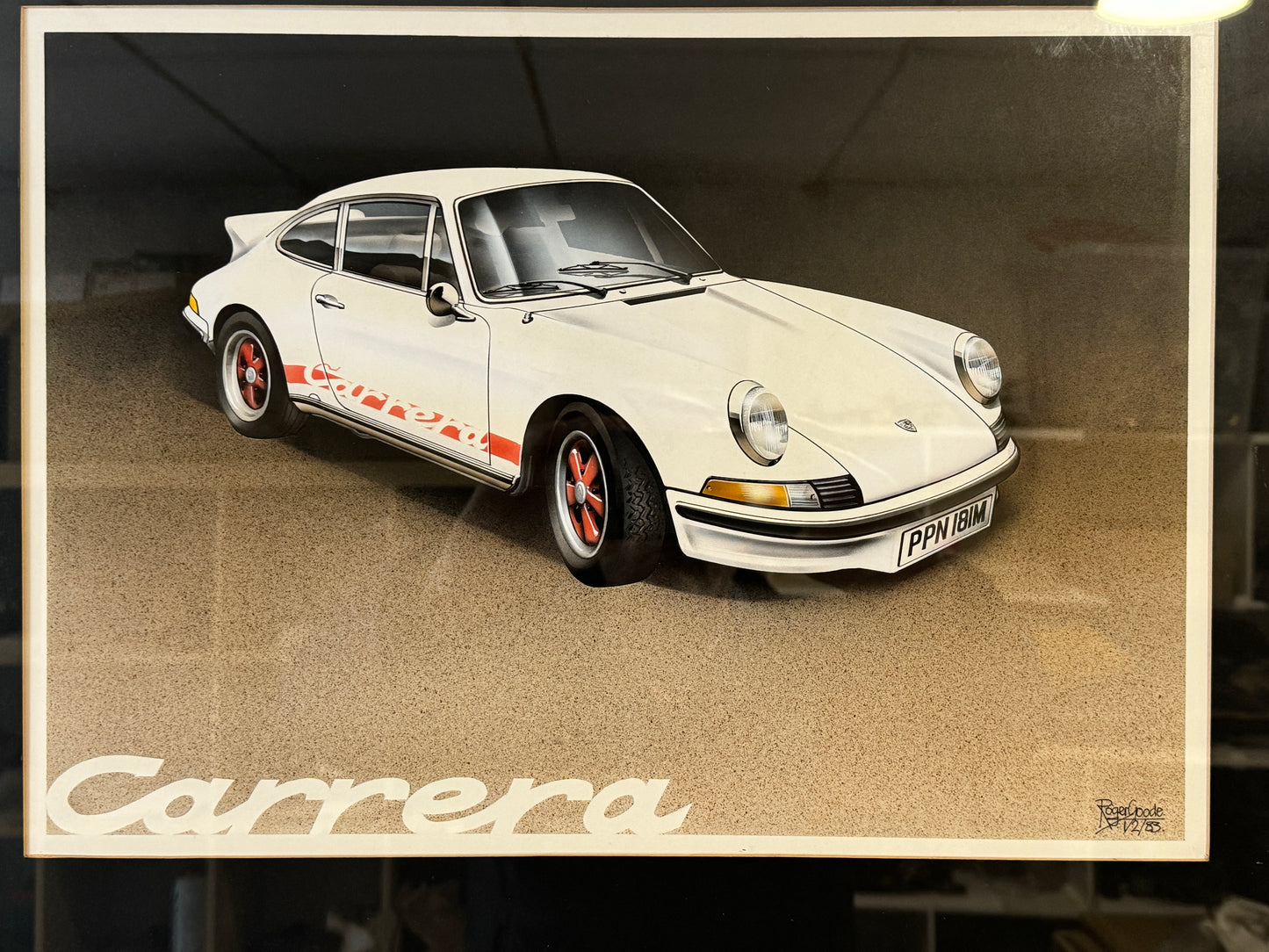 Original Painting 1973 Porsche 911 Carrera RS Touring signed Goode PPN181M