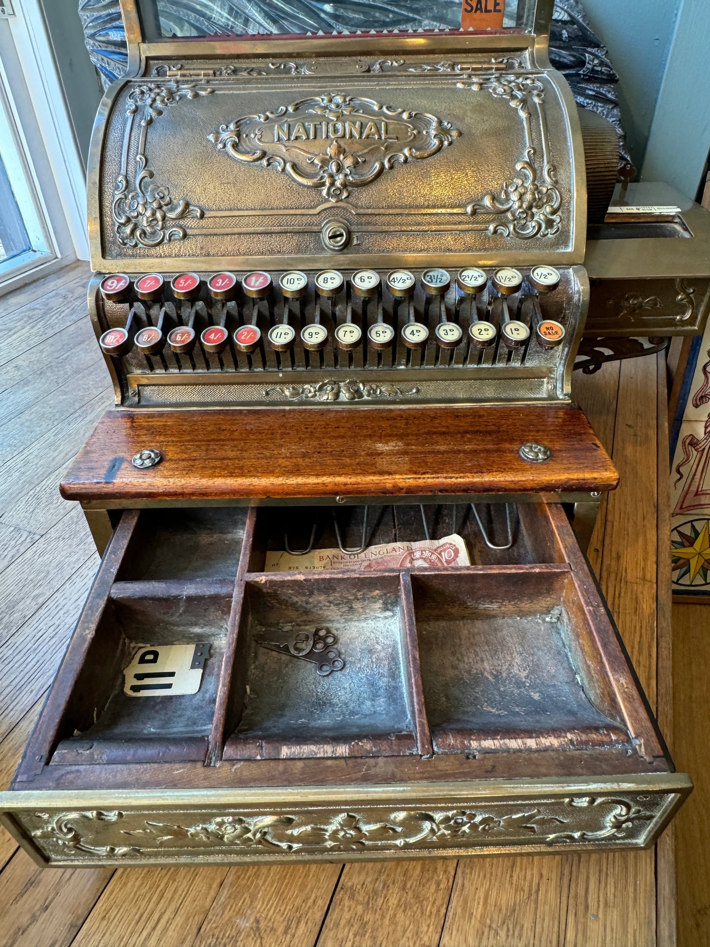 Antique Brass National Cash Register GWO