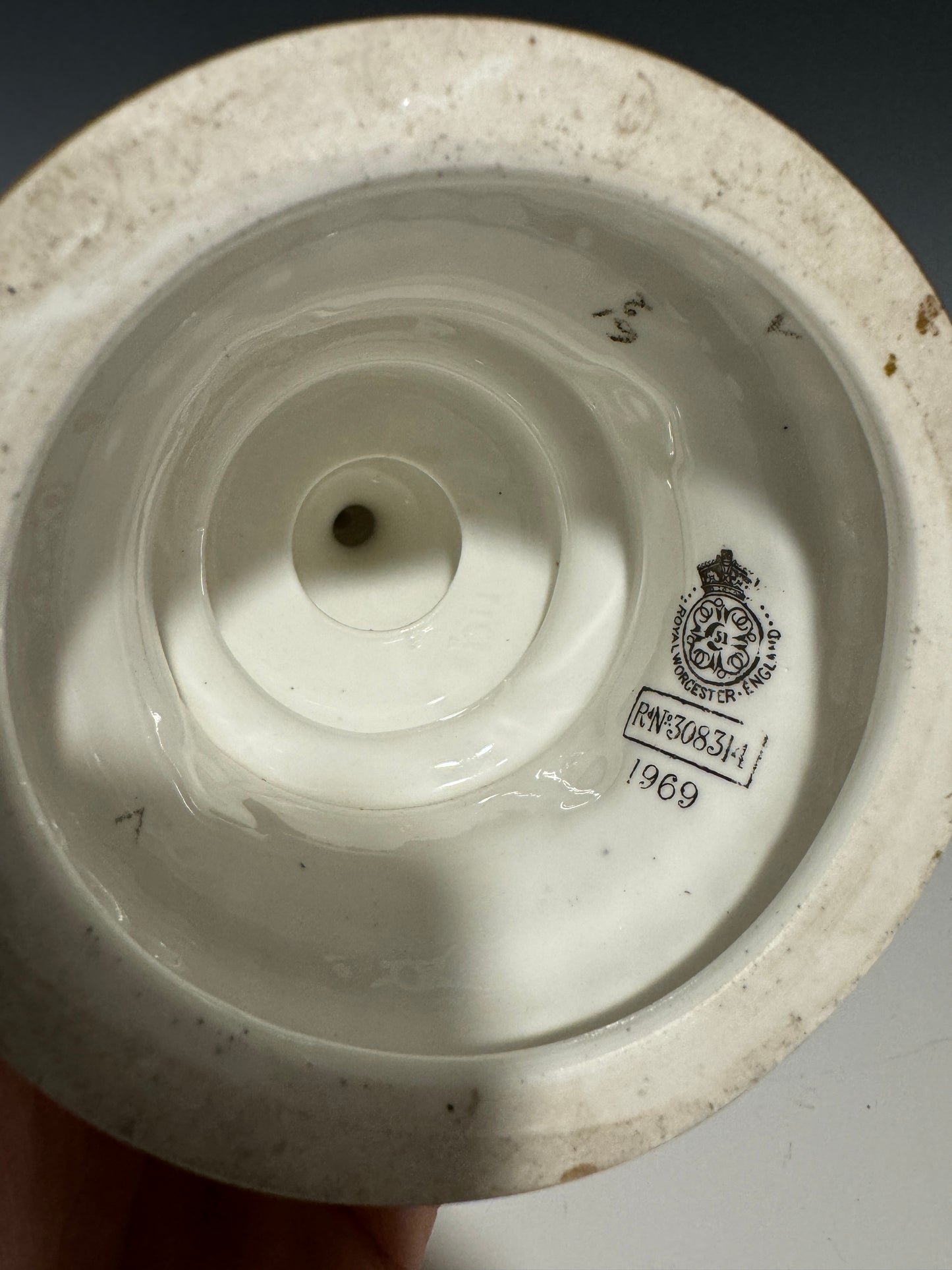 A Stunning Rare Royal Worcester Vase Hand Painted with Birds Shape 1969