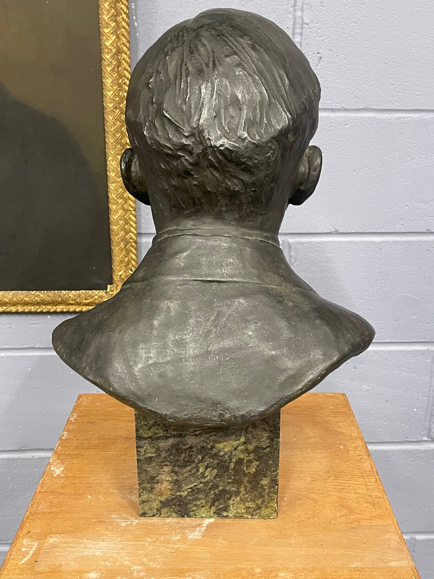 Antique Deco Full Size Bronze Bust of a Gentleman Signed Dated 1931