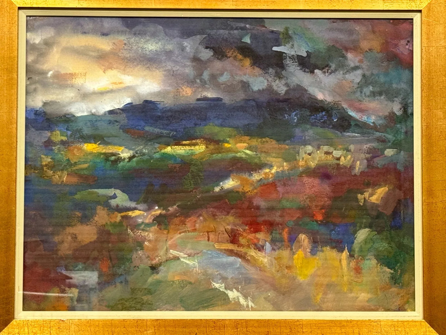 Stunning Original Mixed Media Painting Signed John West "Cumbrian Hillside" 1999