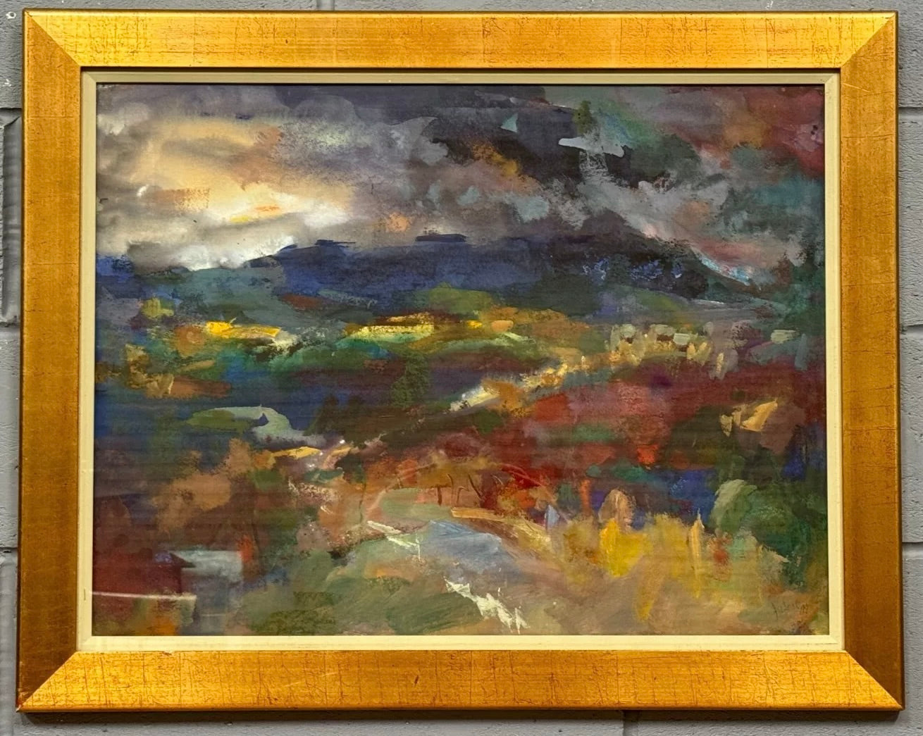Stunning Original Mixed Media Painting Signed John West "Cumbrian Hillside" 1999