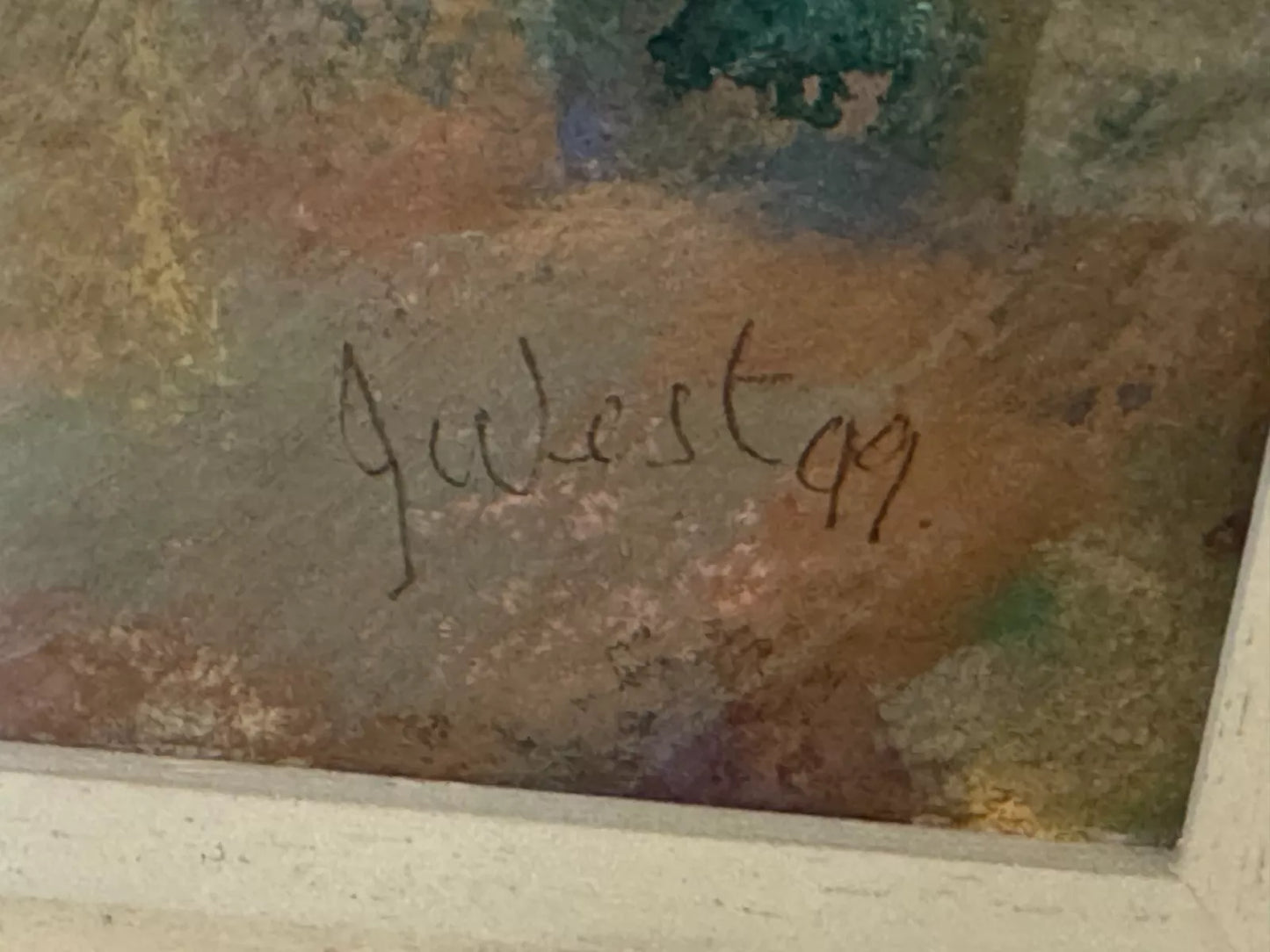 Stunning Original Mixed Media Painting Signed John West "Cumbrian Hillside" 1999
