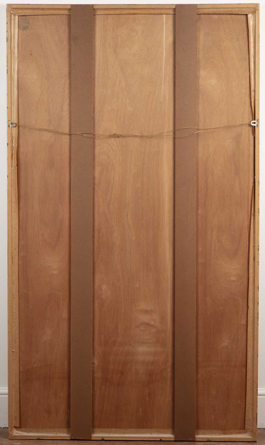 A Very Large Early 20th Century Chinese Watercolour Scroll in Faux Bamboo Frame