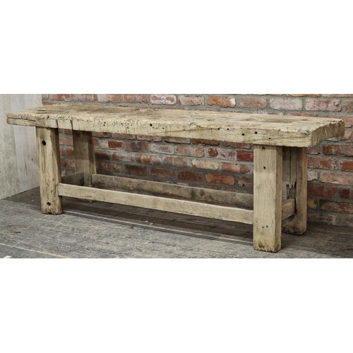 Fabulous Large Antique Rustic Oak Country Workbench / Kitchen Island / Side Table