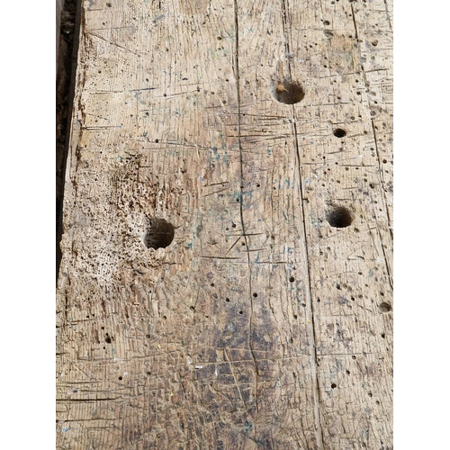 Fabulous Large Antique Rustic Oak Country Workbench / Kitchen Island / Side Table