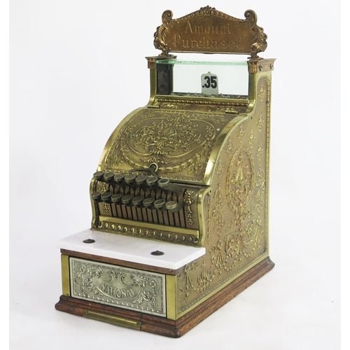An Antique Brass National Cash Register
