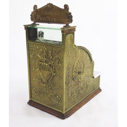An Antique Brass National Cash Register