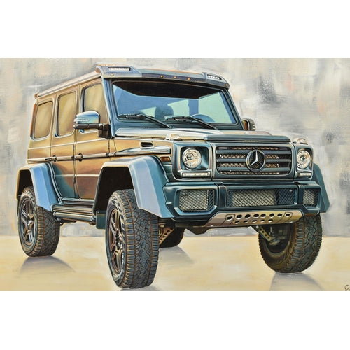 ROZ WILSON (BRITISH 1960) MERCEDES G WAGON Large Original Oil on Canvas Signed