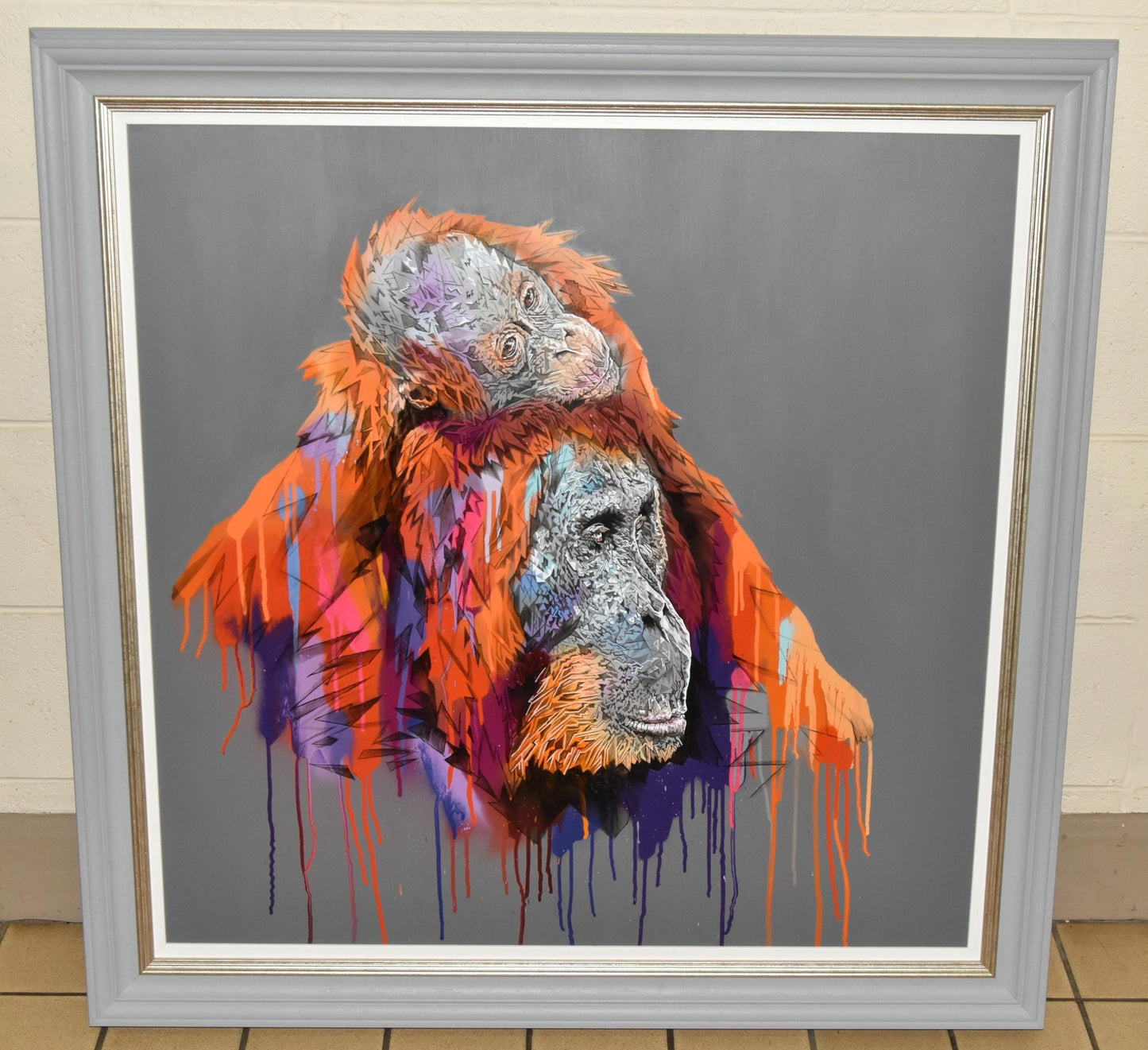 STEPHEN FORD Original Signed Oil on Board 'TWO OF US' Orangutan and Baby