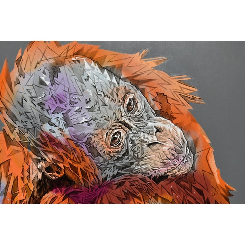 STEPHEN FORD Original Signed Oil on Board 'TWO OF US' Orangutan and Baby