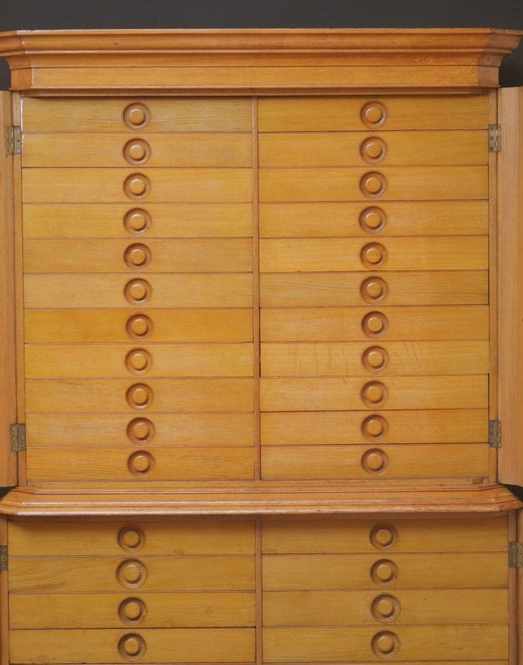 Unique Victorian Reformed Gothic Specimen Cabinet in Oak c1860