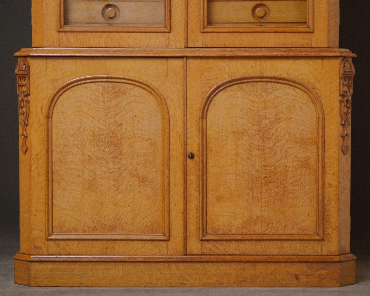 Unique Victorian Reformed Gothic Specimen Cabinet in Oak c1860