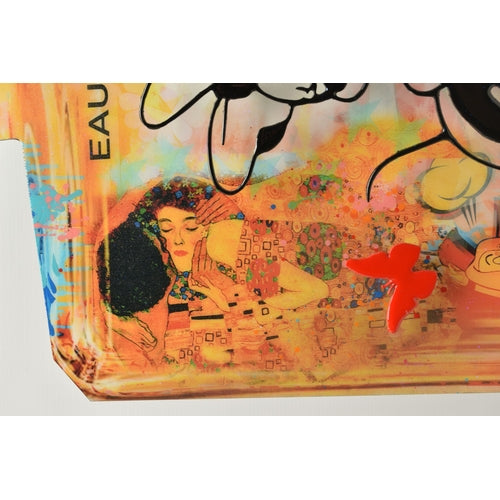 URI DUSHY ( 1963) Love Chanel ORIGINAL MIXED MEDIA ON ALUMINIUM