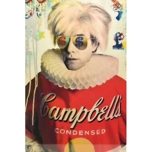 SRINJOY GANGOPADHYAY Mixed Media Painting Andy Warhol Signed