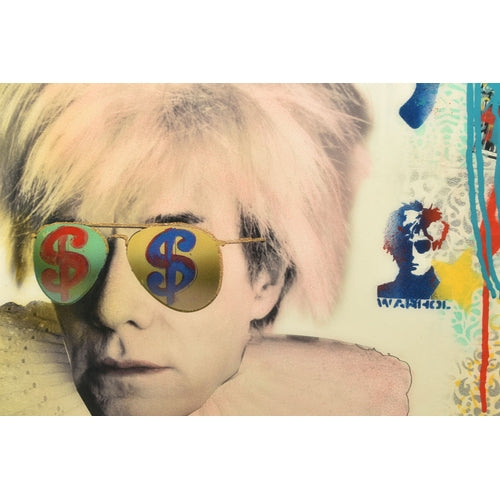 SRINJOY GANGOPADHYAY Mixed Media Painting Andy Warhol Signed