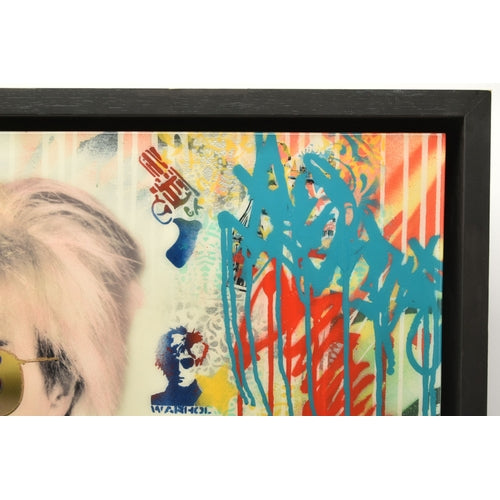 SRINJOY GANGOPADHYAY Mixed Media Painting Andy Warhol Signed