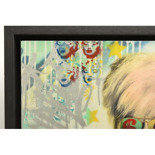 SRINJOY GANGOPADHYAY Mixed Media Painting Andy Warhol Signed