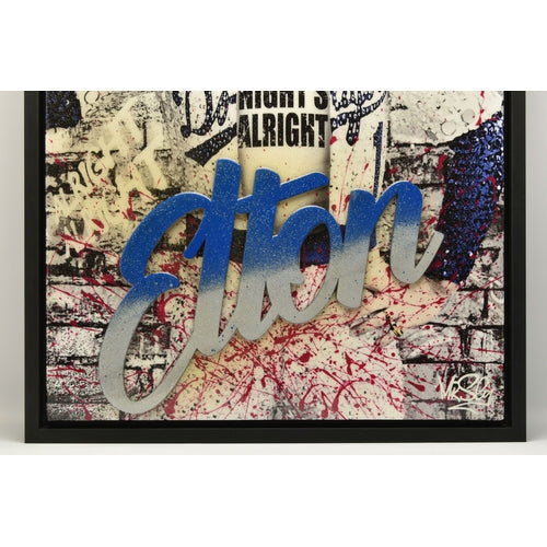 Mr Sly Original Large Signed Mixed Media on Canvas Elton John (cost £4995)