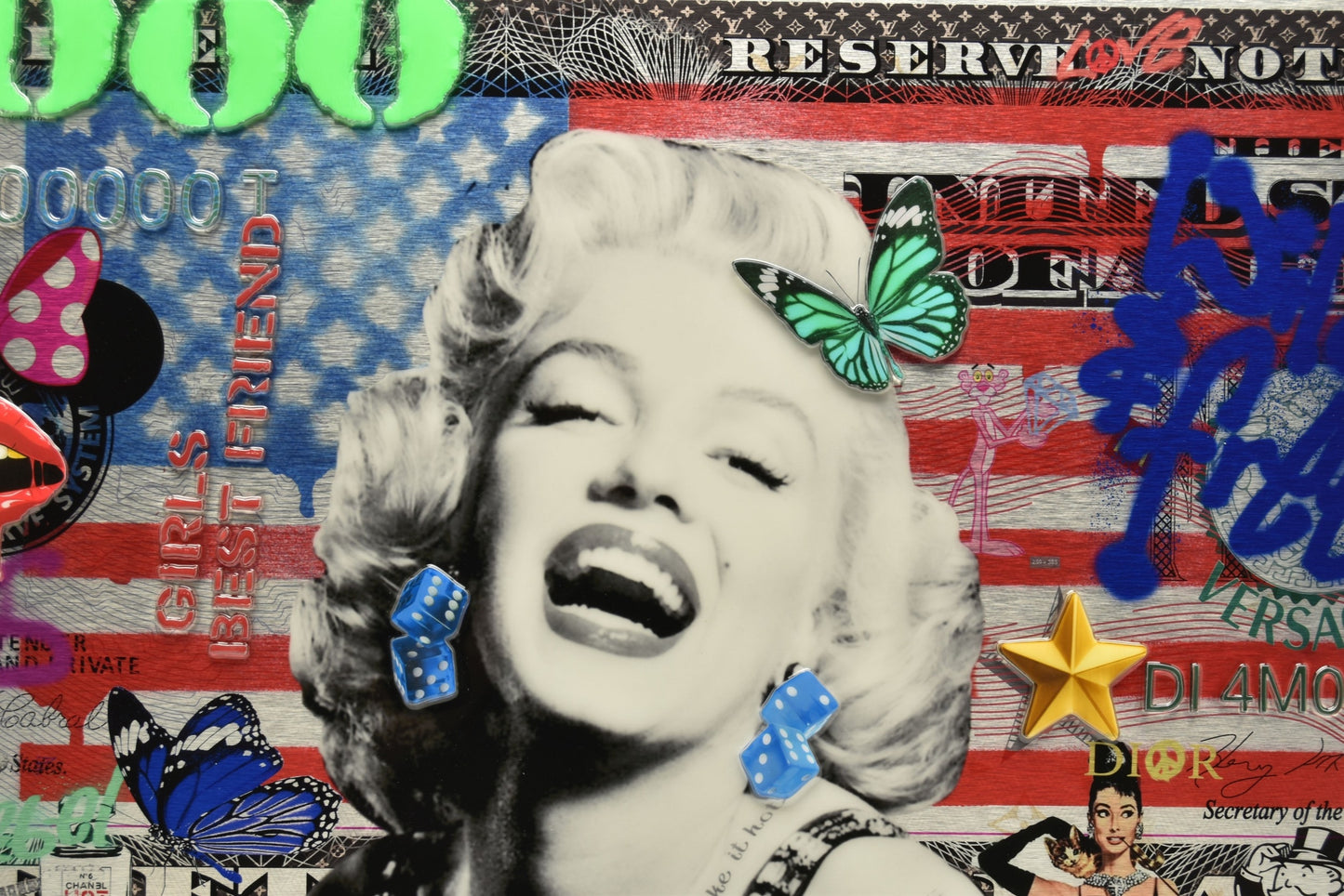 MISS MASH (CONTEMPORARY) 'MONEY TALKS II' Marylin Monroe Signed Original