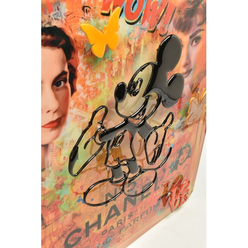 URI DUSHY (ISRAEL 1963) Original Mixed Media on Aluminium Chanel Mickey Mouse